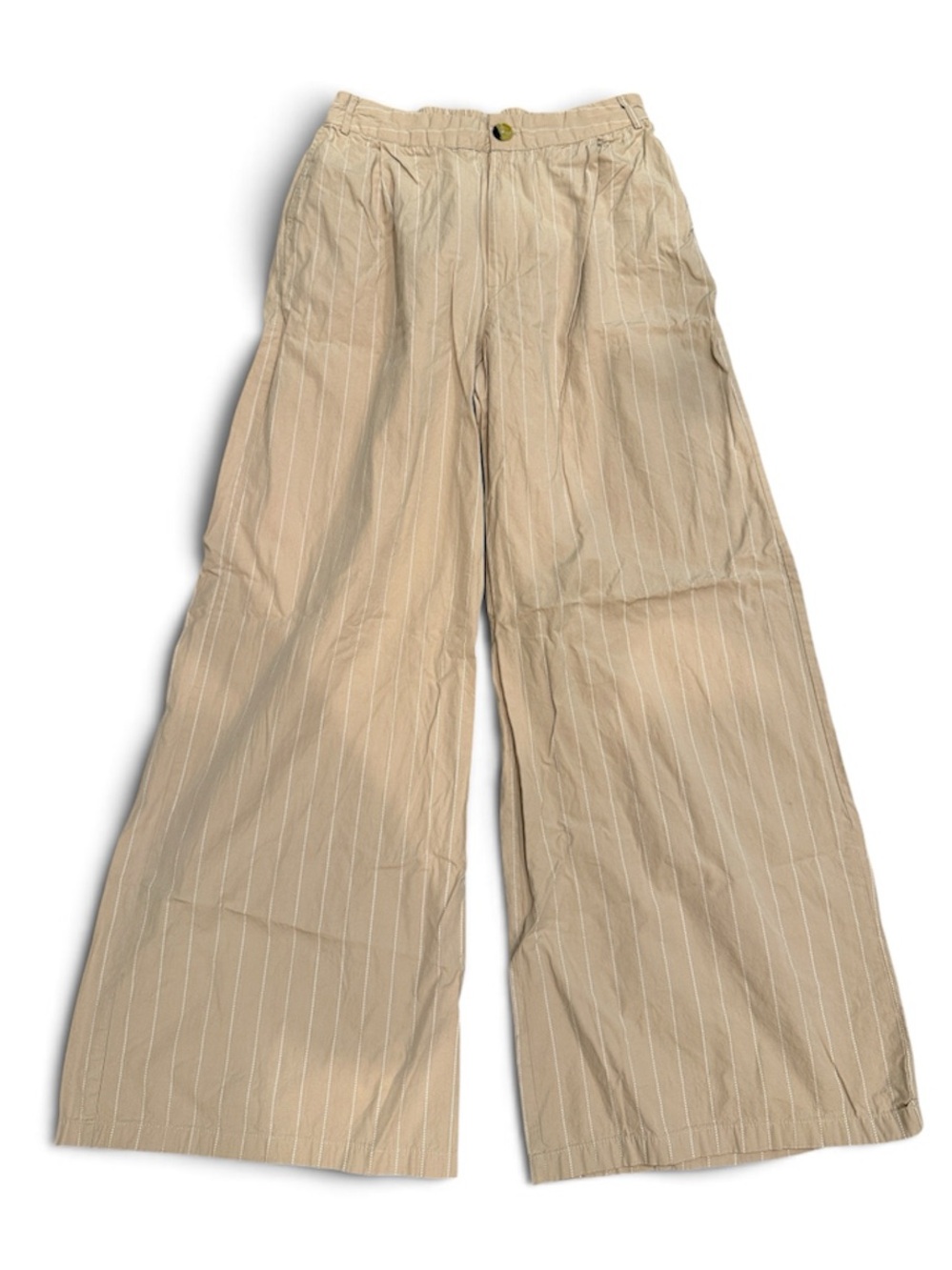 PrettyLittleThing | Tan Pinstripe Wide-Leg Chinos